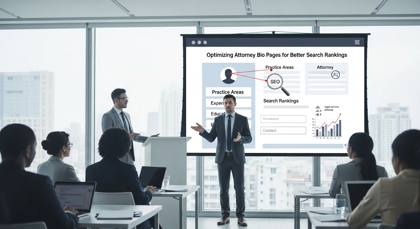 Business presentation on optimizing attorney bio pages